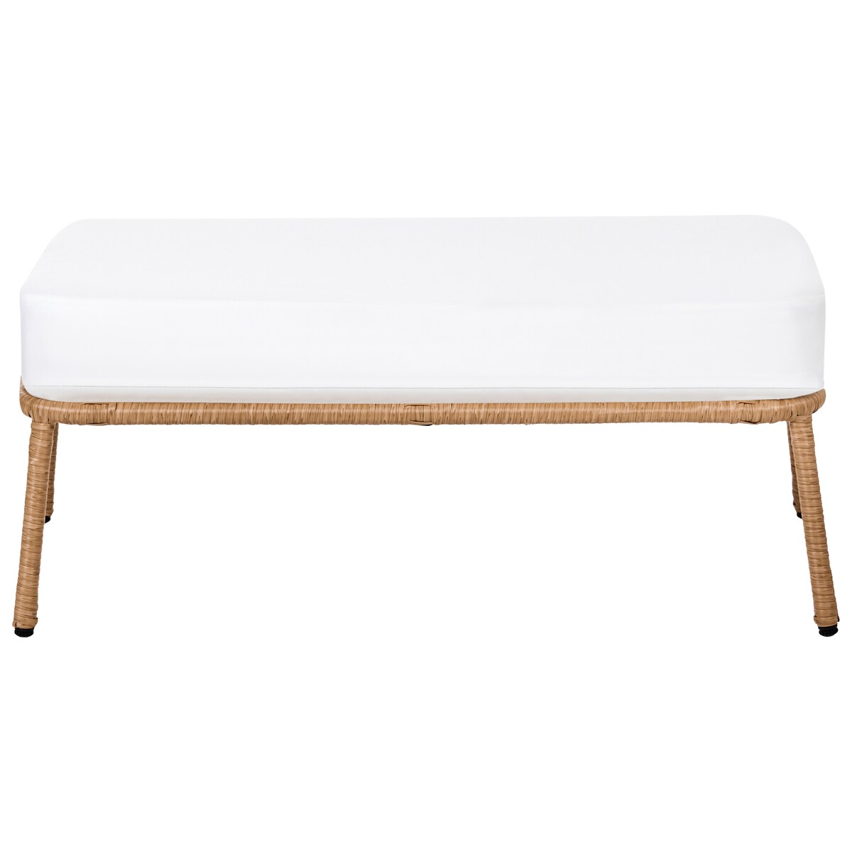 Sofa ogrodowa dla 2 osób FOLLO z ławką Technorattan Jasnobrązowy