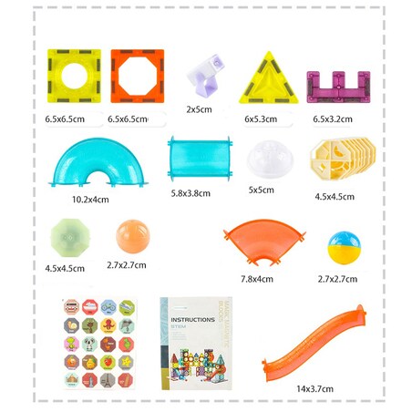 Klocki magnetyczne edukacyjne konstrukcyjne 3d Ricokids zestaw z naklejkami