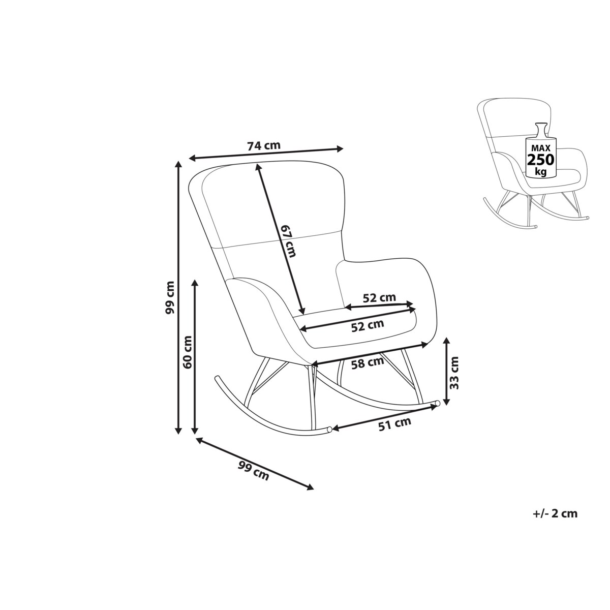 Fotel bujany boucle kremowy z czarnym ANASET