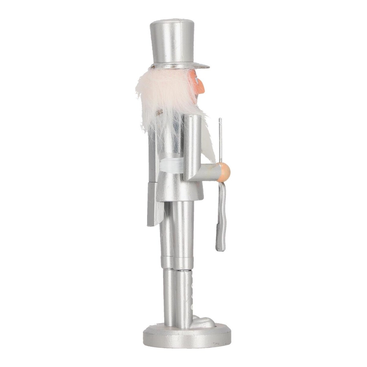 DZIADEK DO ORZECHÓW kapelusz 28cm srebrny FIGURKA