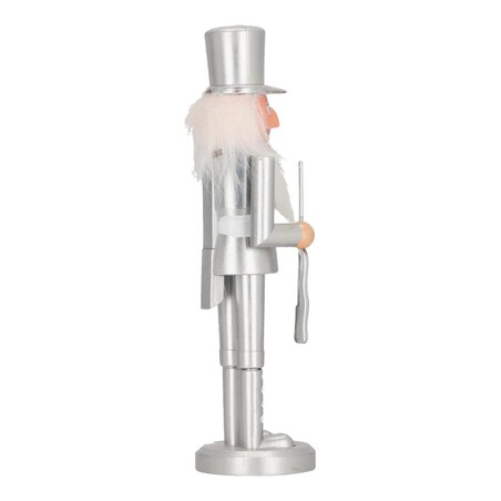 DZIADEK DO ORZECHÓW kapelusz 28cm srebrny FIGURKA