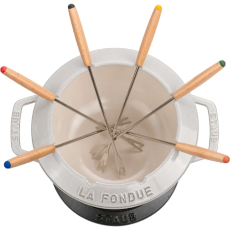 Zestaw do fondue Staub - 20 cm, Biała trufla