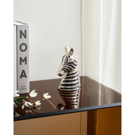 Figurka dekoracyjna Zebra ZAGORA Metal Czarny/ srebrny