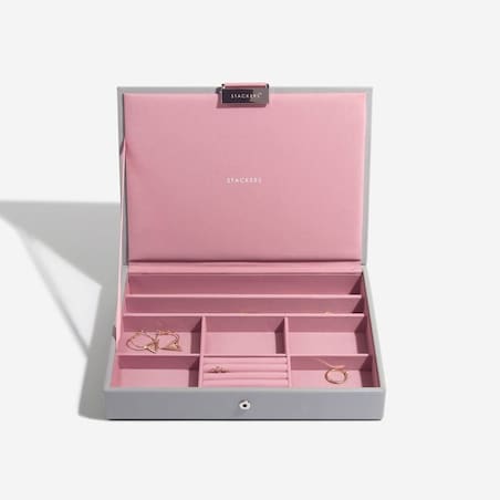 Szkatułka na biżuterię Stackers pięcioelementowa classic szaro-różana