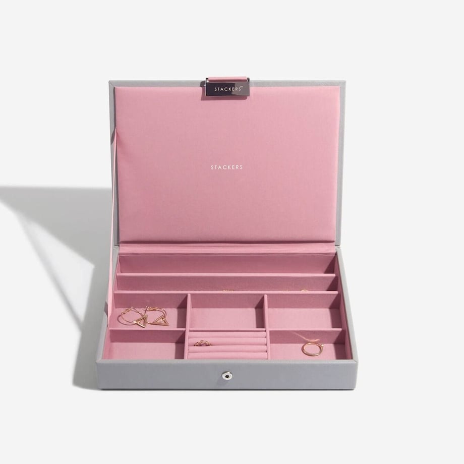 Szkatułka na biżuterię Stackers pięcioelementowa classic szaro-różana