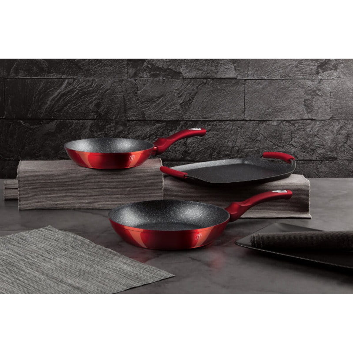 Zestaw patelni marmurowych + płyta Berlinger Haus BH-1668