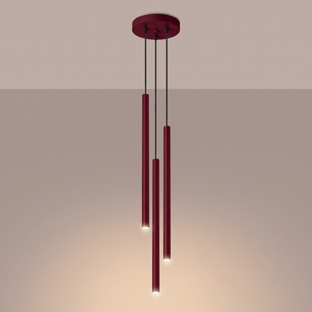 Lampa wisząca PASTELO 3P burgund