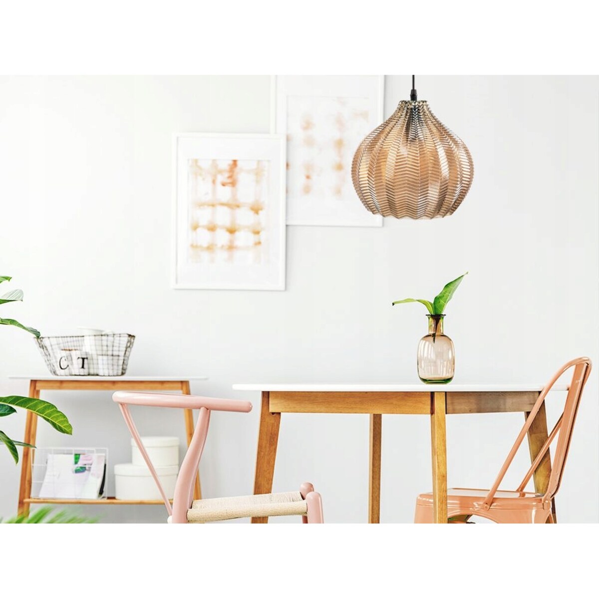 Lampa Sufitowa Wisząca Szklana Retro Szkło