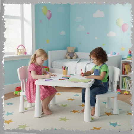 Stolik dla dzieci biały plastikowy do pokoju dziecka dziecięcy