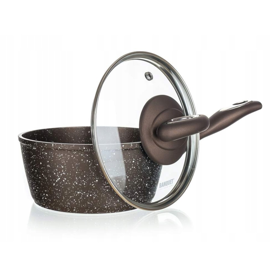 GARNEK uniwersalny RONDEL 1,25 L GRANITE BROWN BANQUET do gotowania kuchnia