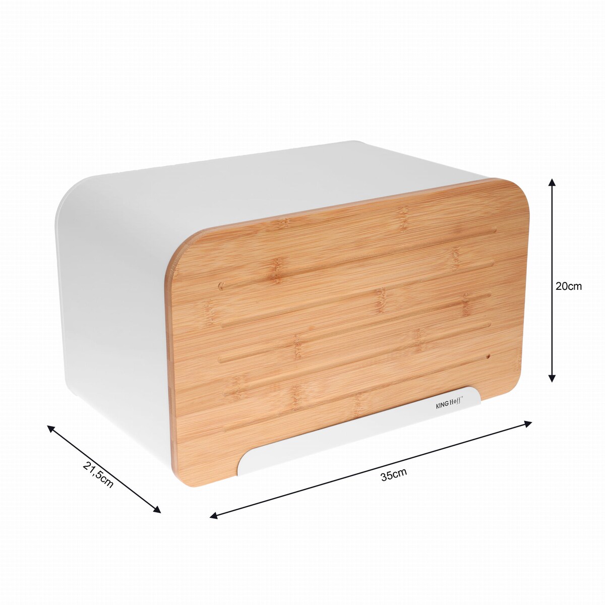 Chlebak stalowy z deską do krojenia biały KINGHOFF