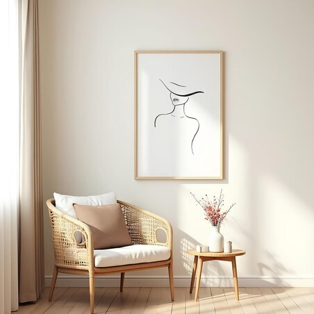 plakat line art mystery lady 2 50x70 cm