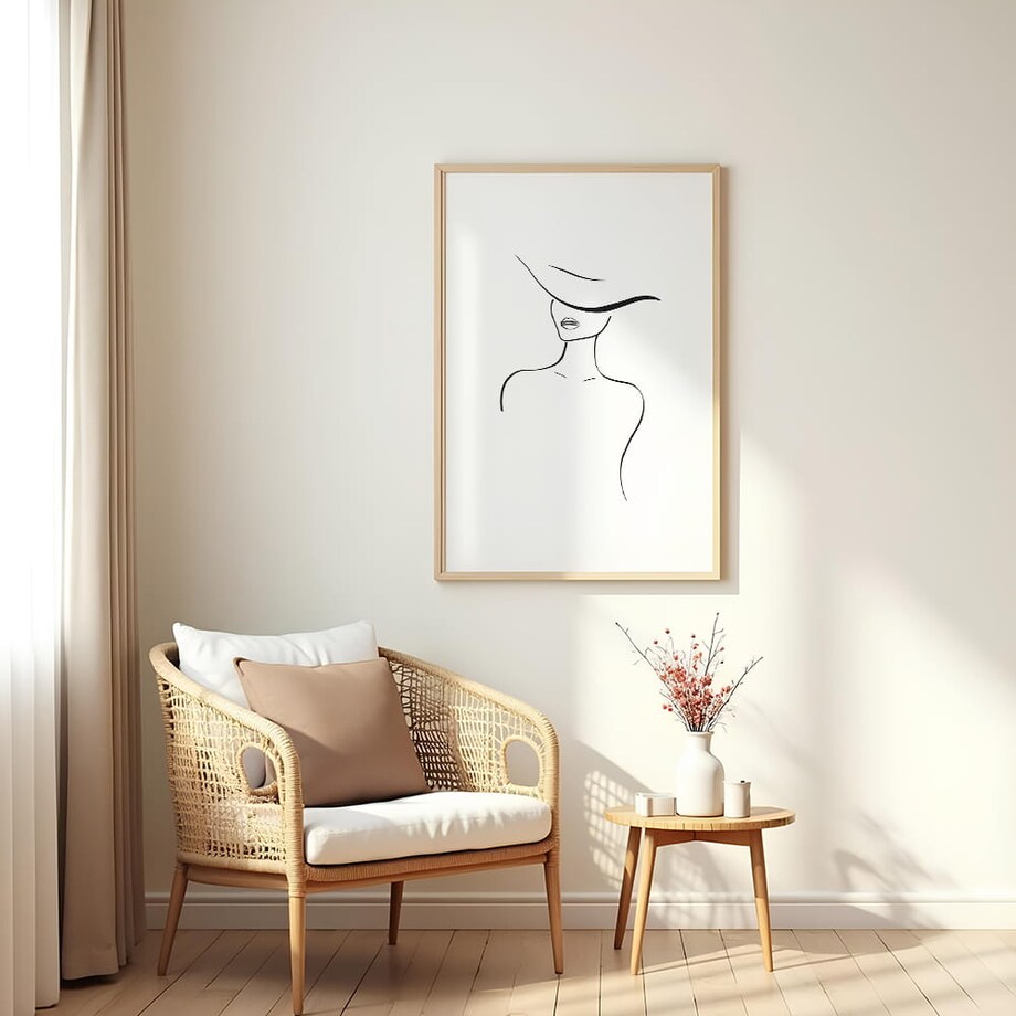 plakat line art mystery lady 2 50x70 cm