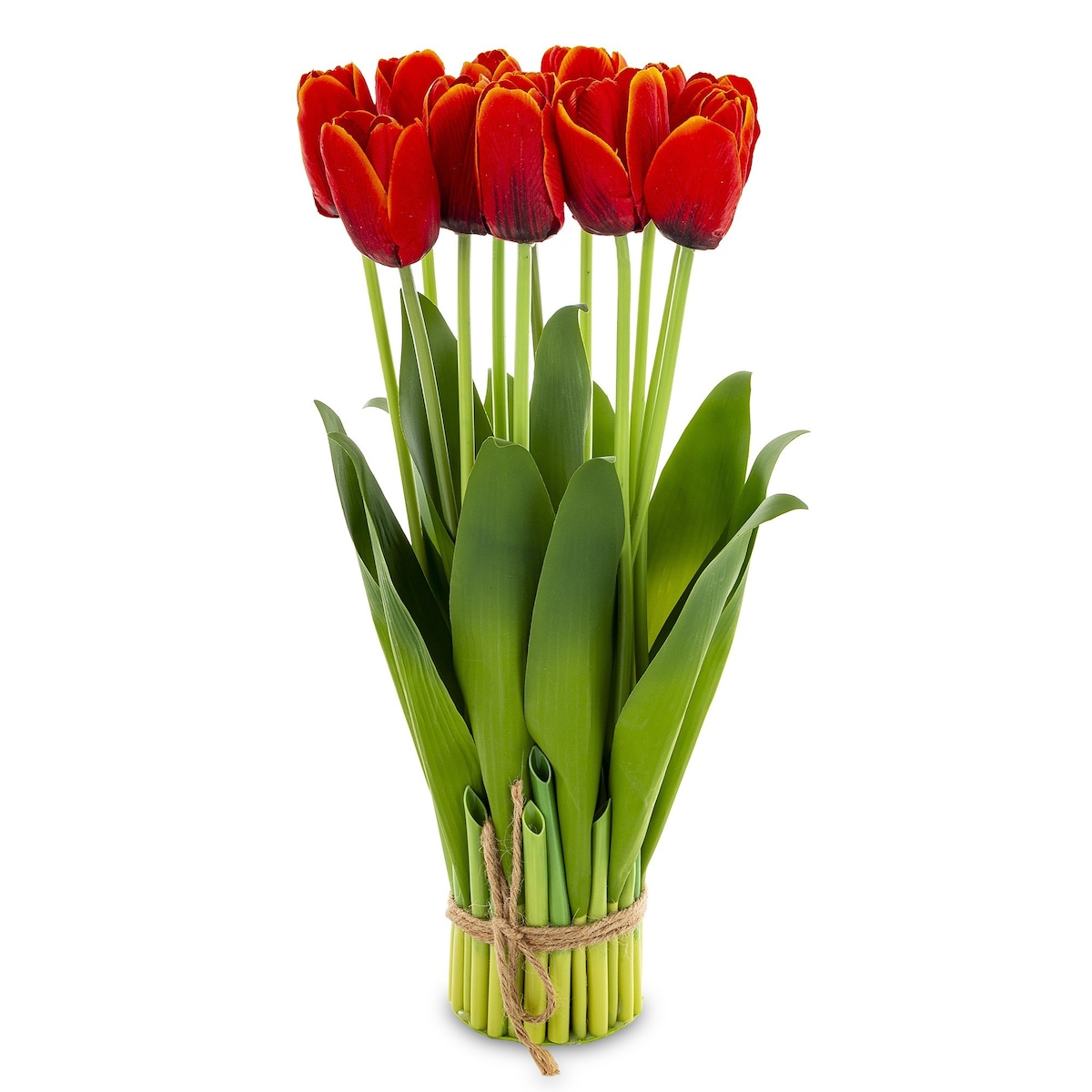 Dekoracja - bukiet sztucznych kwiatów 38x16x16 cm TULIPANY czerwone