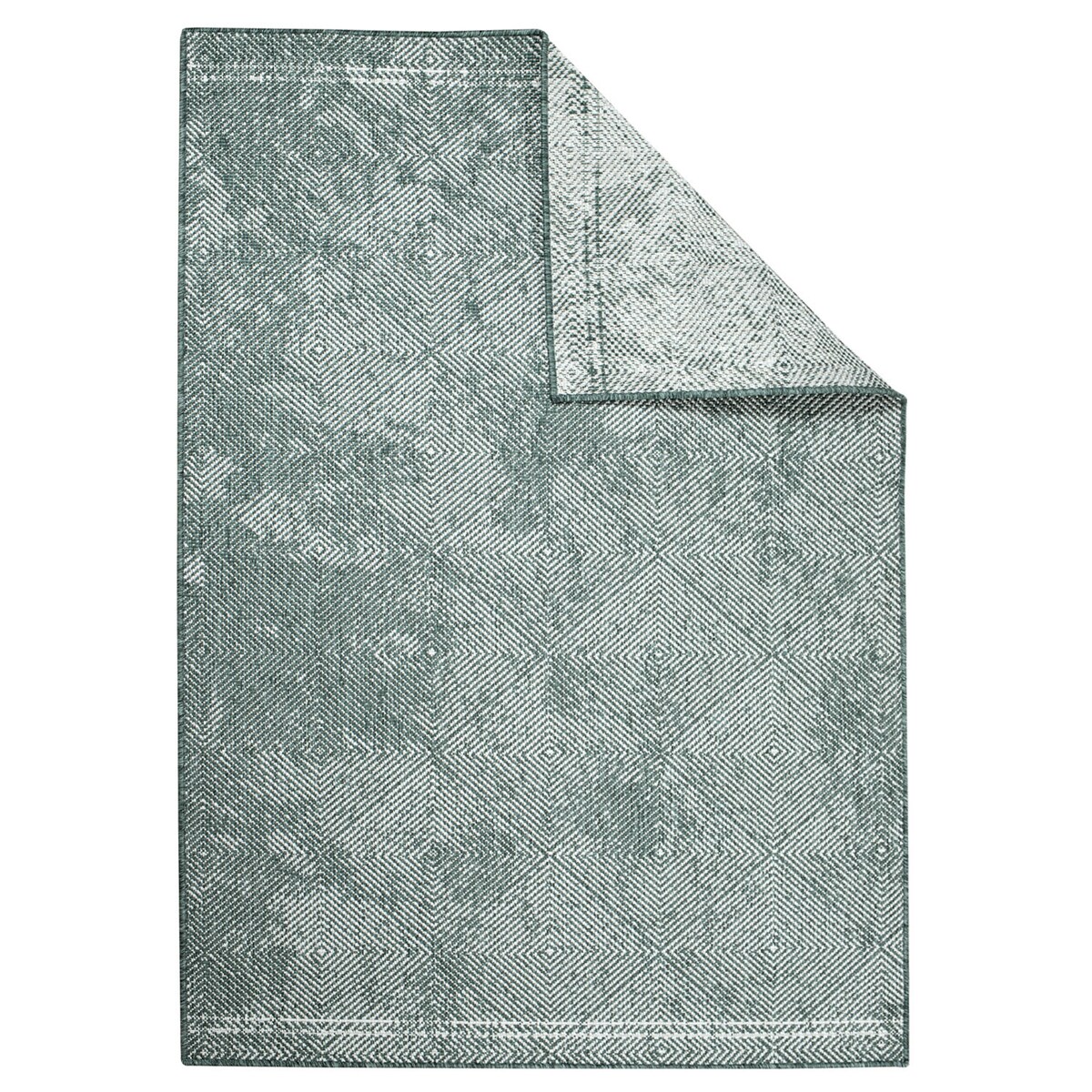 Funkcjonalny dywan na zewnątrz i do wnętrz, dwustronny DUO 58450 Zielony 80x150