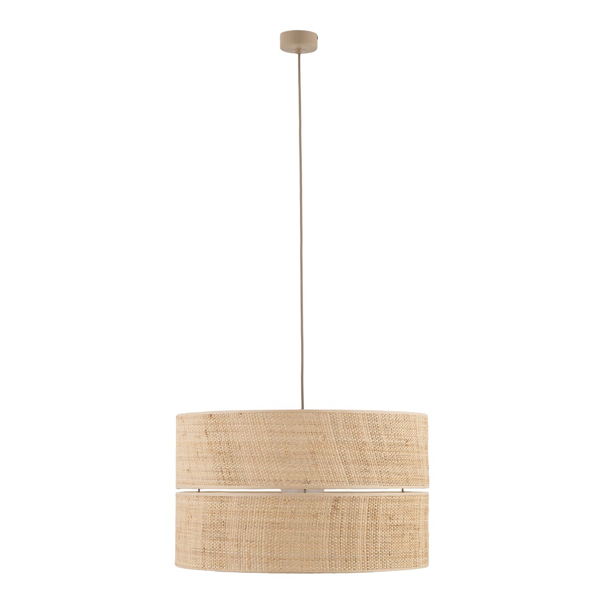 Lampa wisząca TK Lighting CALMA 500 beżowa boho 50 cm E27 regulowana wysokość do 175 cm do salonu jadalni sypialni