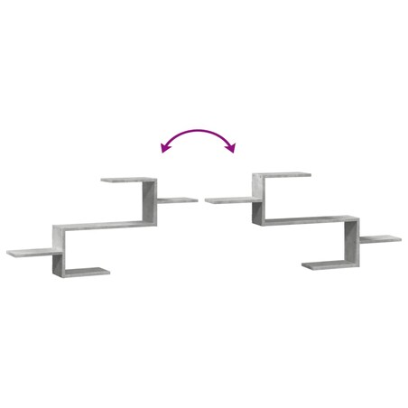 vidaXL Półka wisząca, szarość betonu, 104x15x49 cm