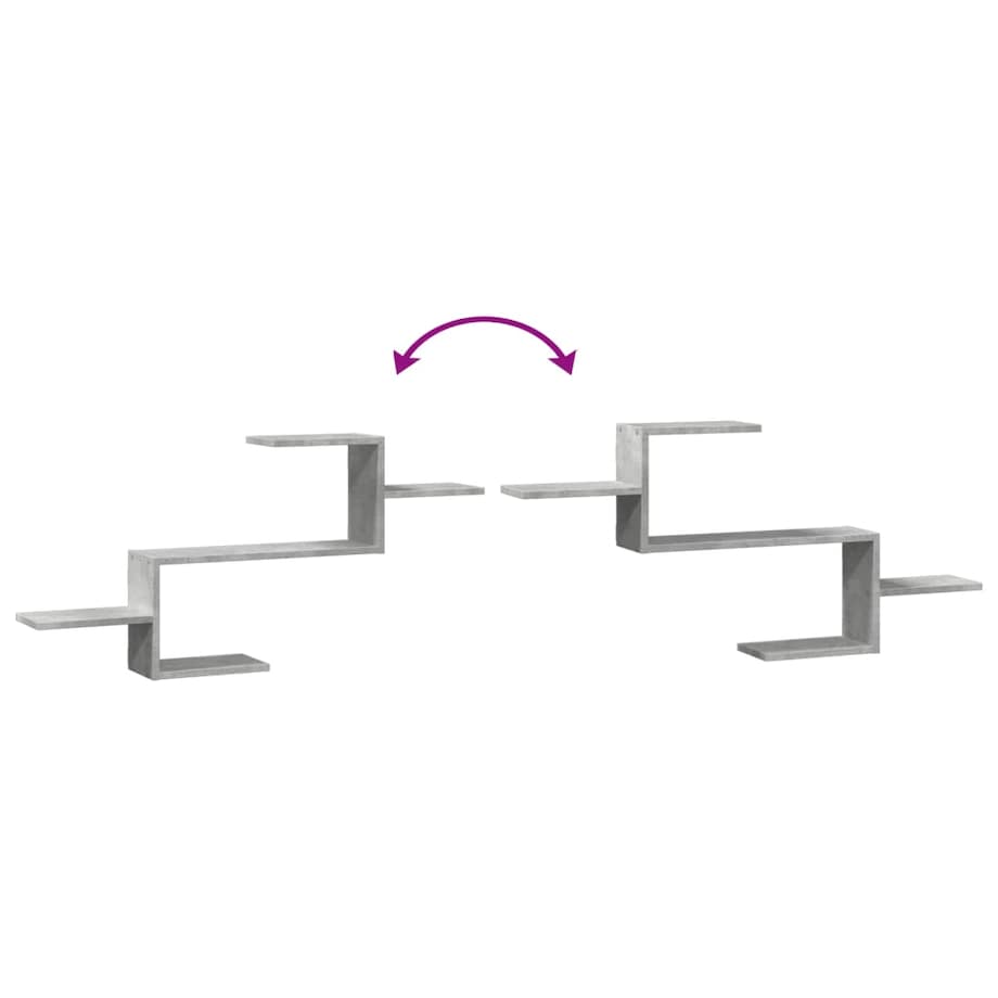 vidaXL Półka wisząca, szarość betonu, 104x15x49 cm