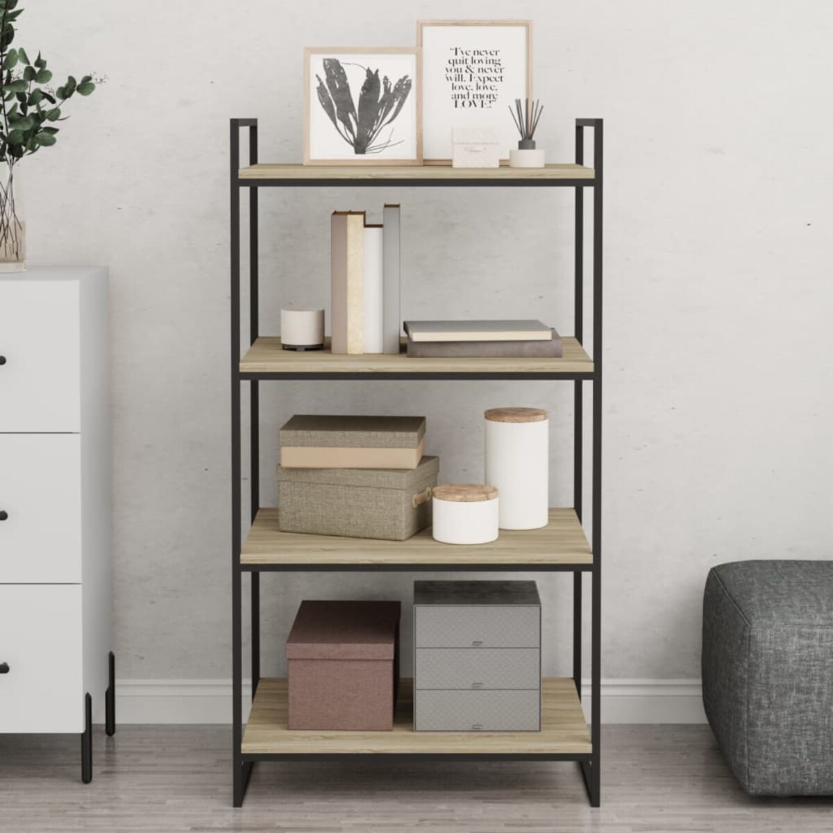 vidaXL Półki na książki, 8 szt., kolor dąb sonoma, 60x50x1,5 cm