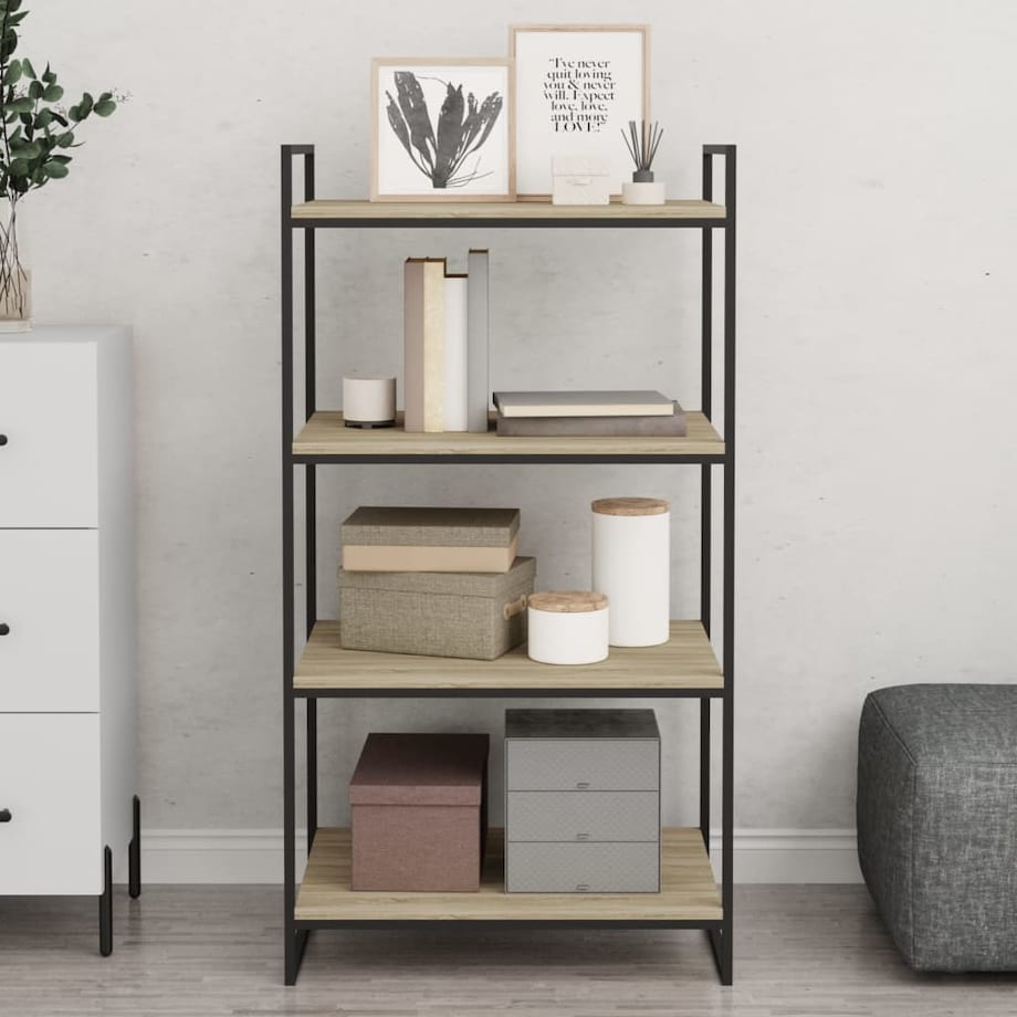 vidaXL Półki na książki, 8 szt., kolor dąb sonoma, 60x50x1,5 cm