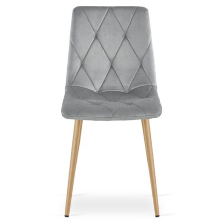 Krzesło Libra nowoczesny design, Jasny Szary Aksamit / Nogi Kolor Drewna X1
