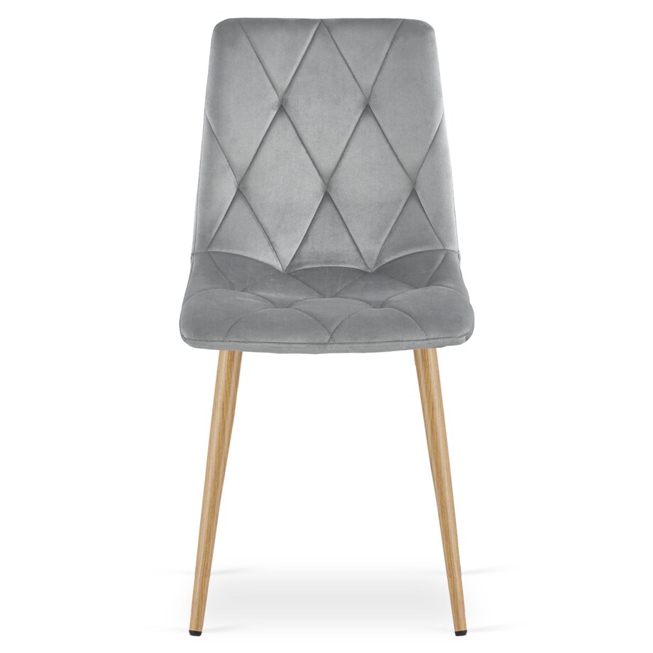 Krzesło Libra nowoczesny design, Jasny Szary Aksamit / Nogi Kolor Drewna X1