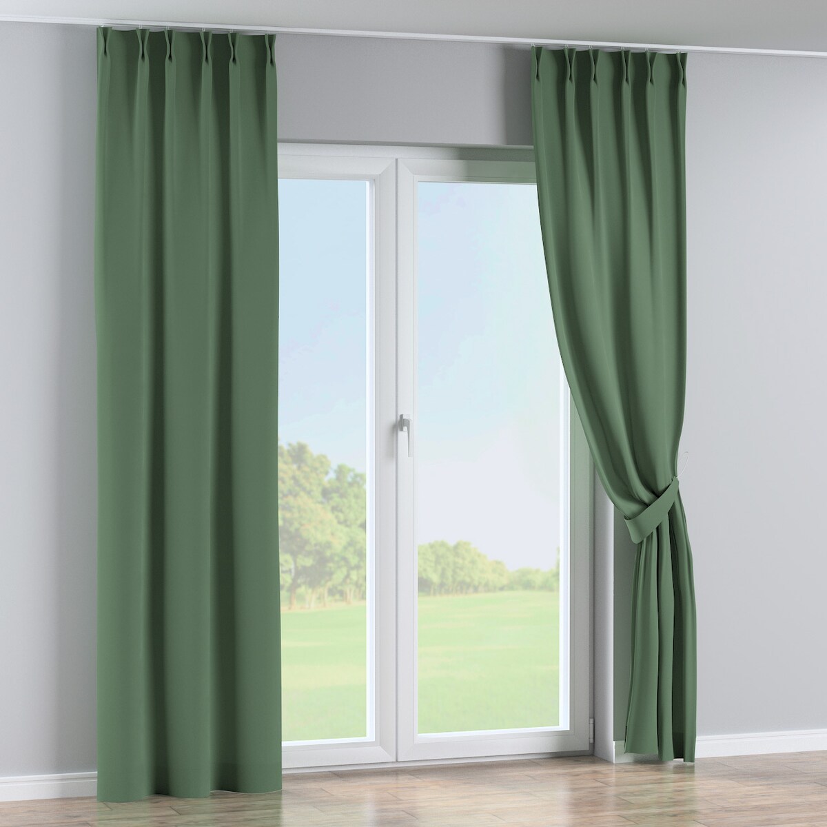 Zasłona na haczykach flex podwójnych 130x260 zielony