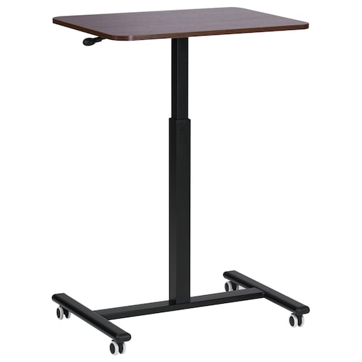 Regulowany stolik pod laptopa ACADEMIA Ciemnobrązowy 65 cm 48 cm z kółkami