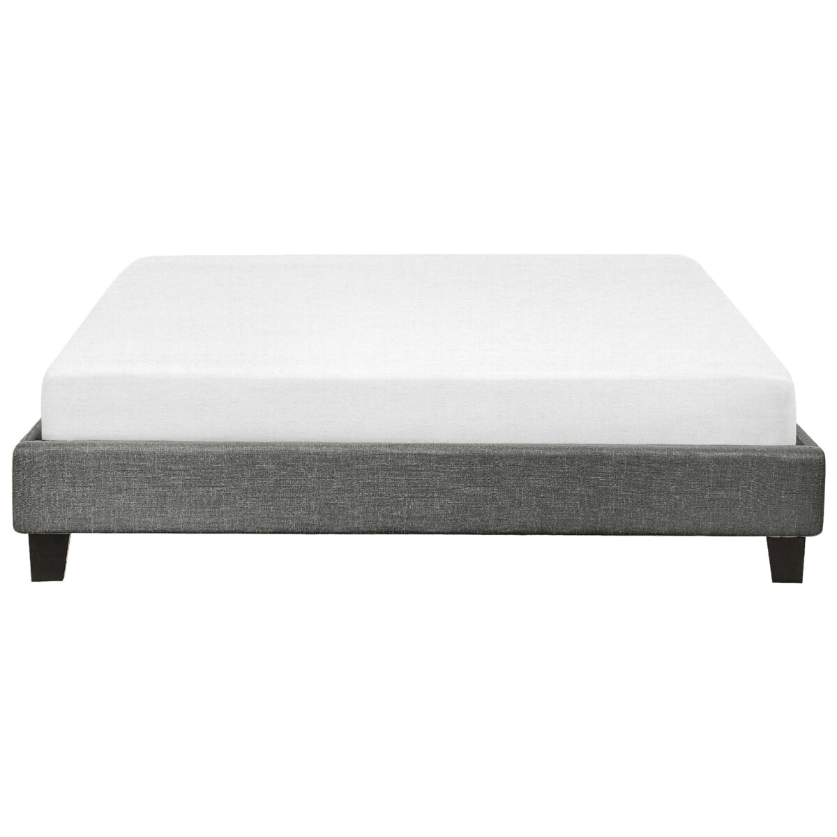 Łóżko tapicerowane bez zagłówka 160 x 200 cm szare ROANNE