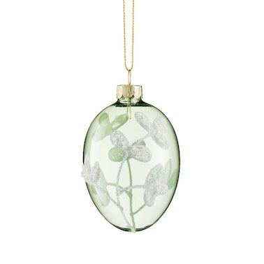 VILLA ITALIA Bombka jajko wielkanocne zielone z koralikami 9 cm