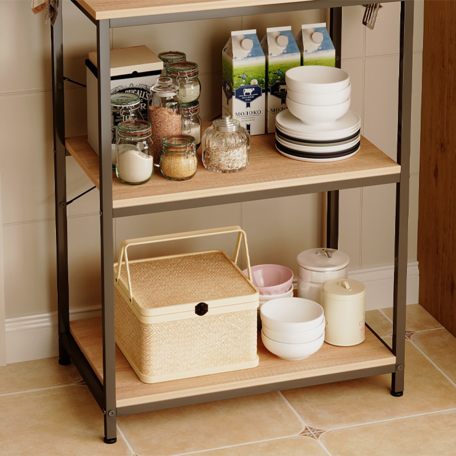 Wielofunkcyjny regał szafka kuchenna jasny brąz sonoma loft 6 półek