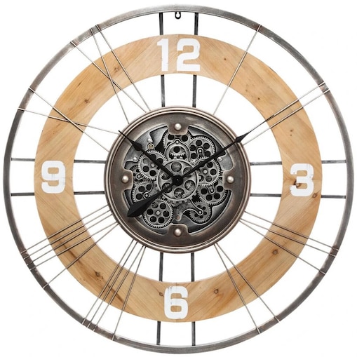 Zegar ścienny z ozdobnym mechanizmem LANA, Ø 90 cm