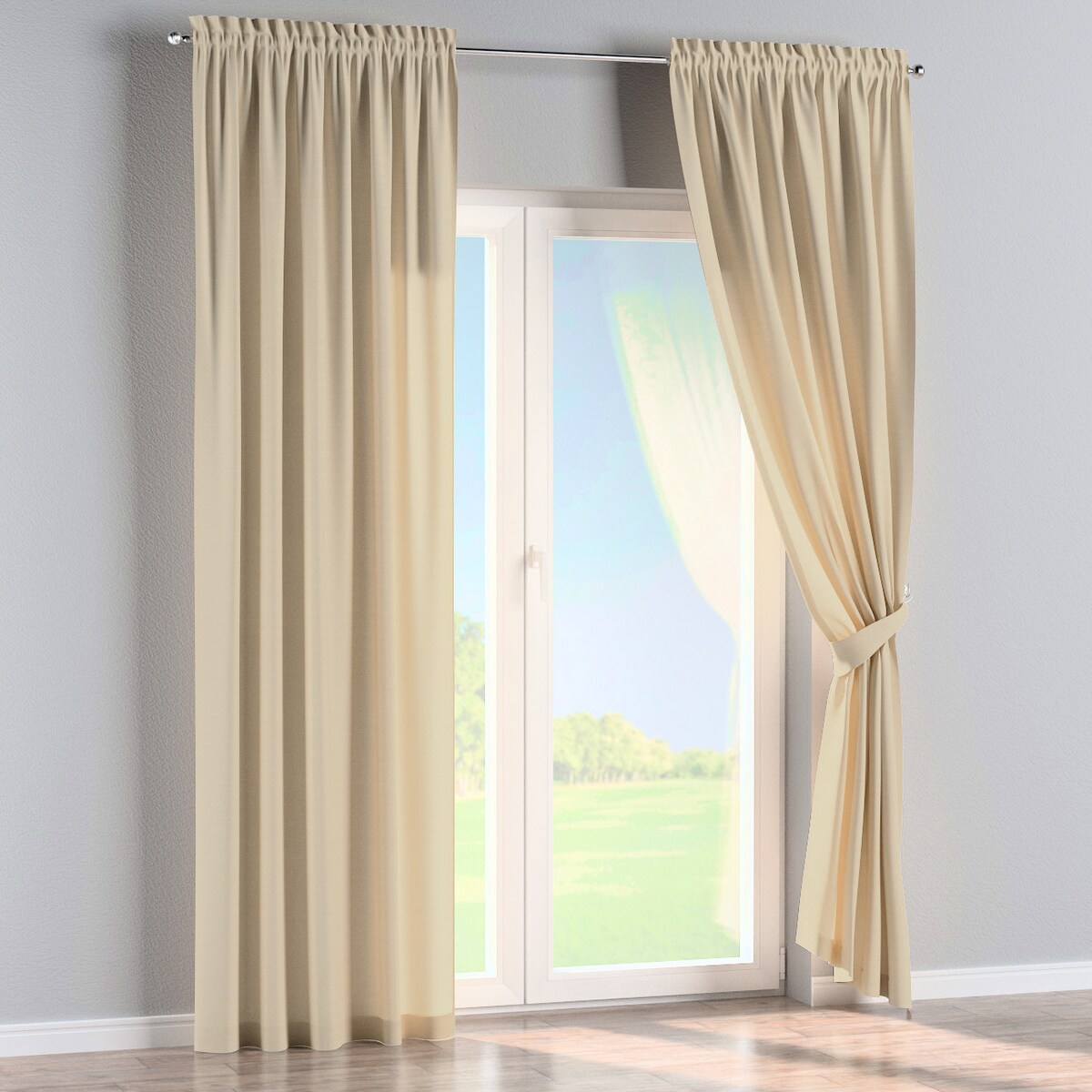 Zasłona na kanale z grzywką 1 szt. 130x245 waniliowy