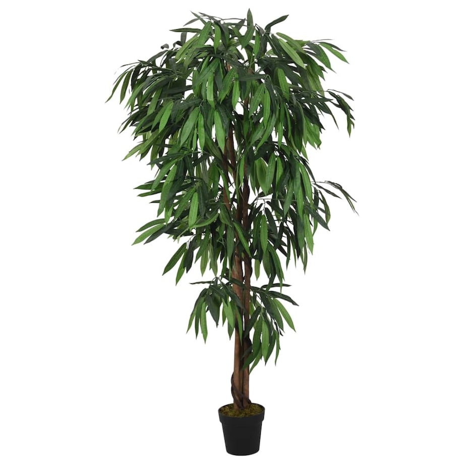 vidaXL Sztuczne drzewko mango, 600 liści, 150 cm, zielone