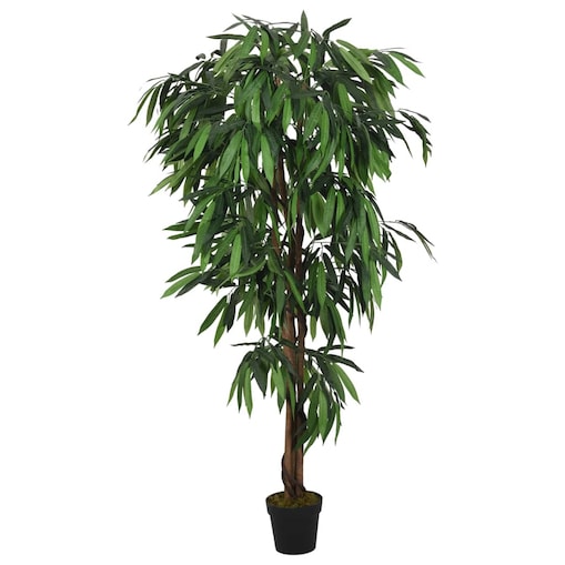 vidaXL Sztuczne drzewko mango, 600 liści, 150 cm, zielone