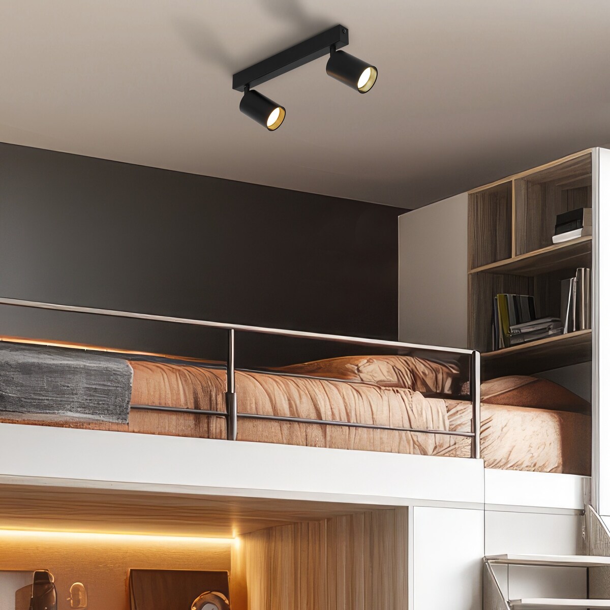 Nowoczesna lampa reflektor spot AMIS BLACK 2 TK Lighting czarno-złota GU10 regulowana 2-punktowa 10633