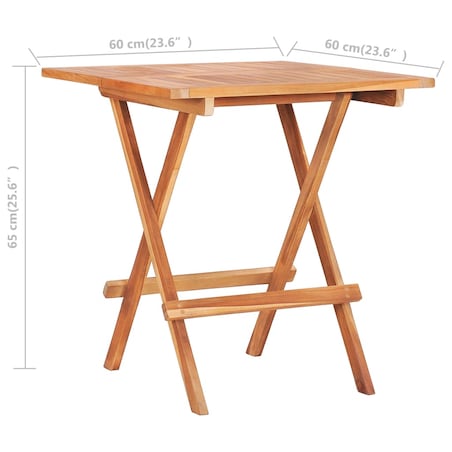 vidaXL Składany stolik bistro, 60x60x65 cm, lite drewno tekowe