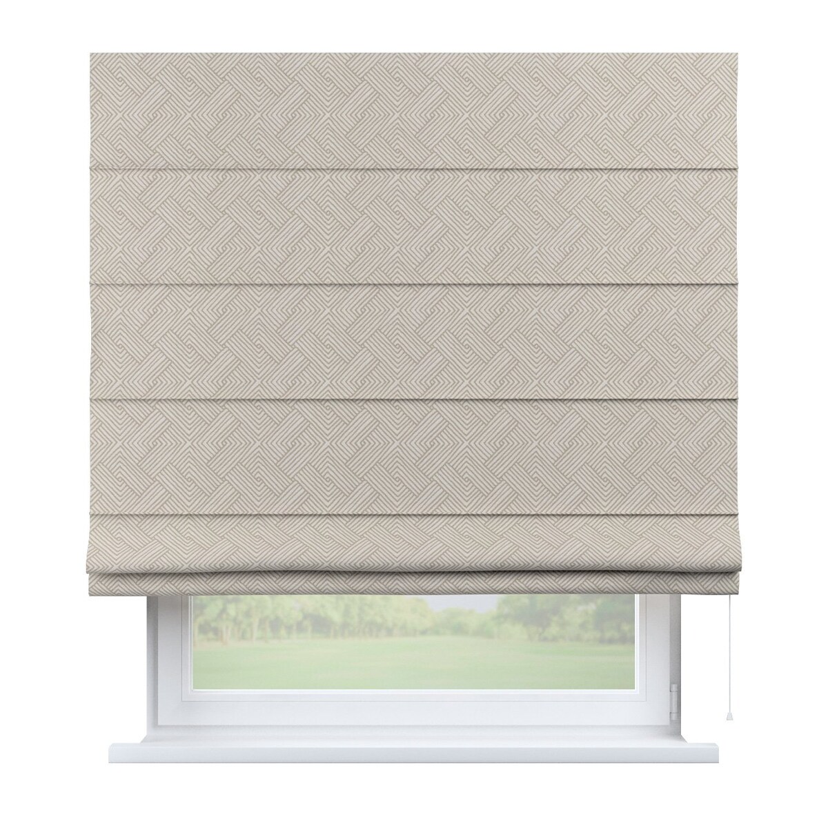 Roleta rzymska Capri, beżowo-kremowe geometryczne wzory, Sunny