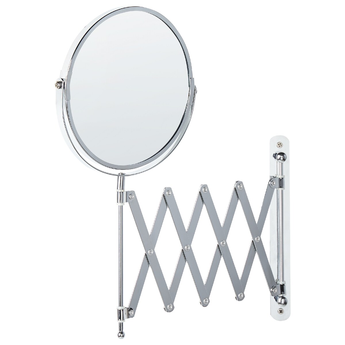 Lusterko kosmetyczne ścienne na wysięgniku YVELINES 57 cm 36 cm Metal Srebrny