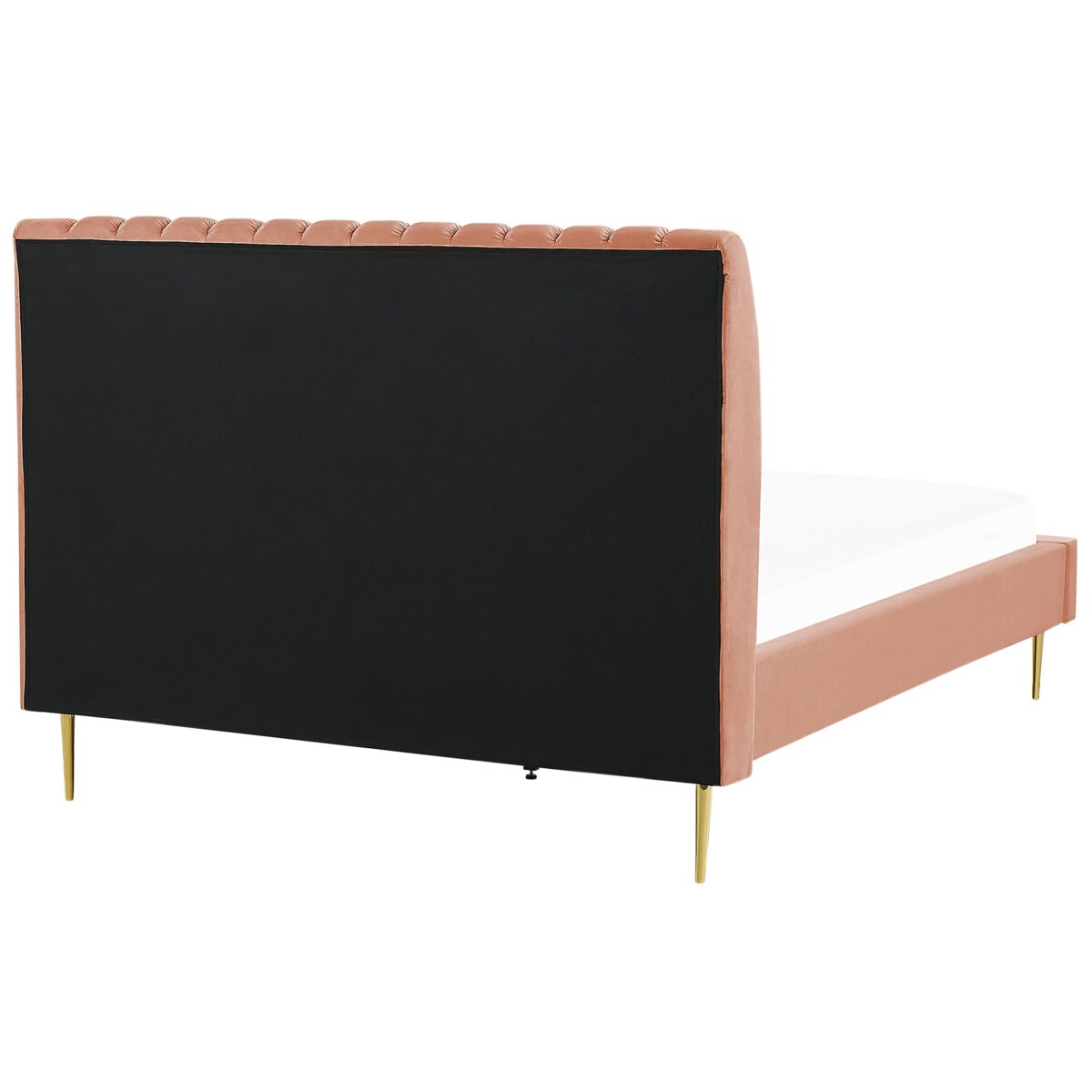 Łóżko welurowe 140 x 200 cm brzoskwiniowe MARVILLE