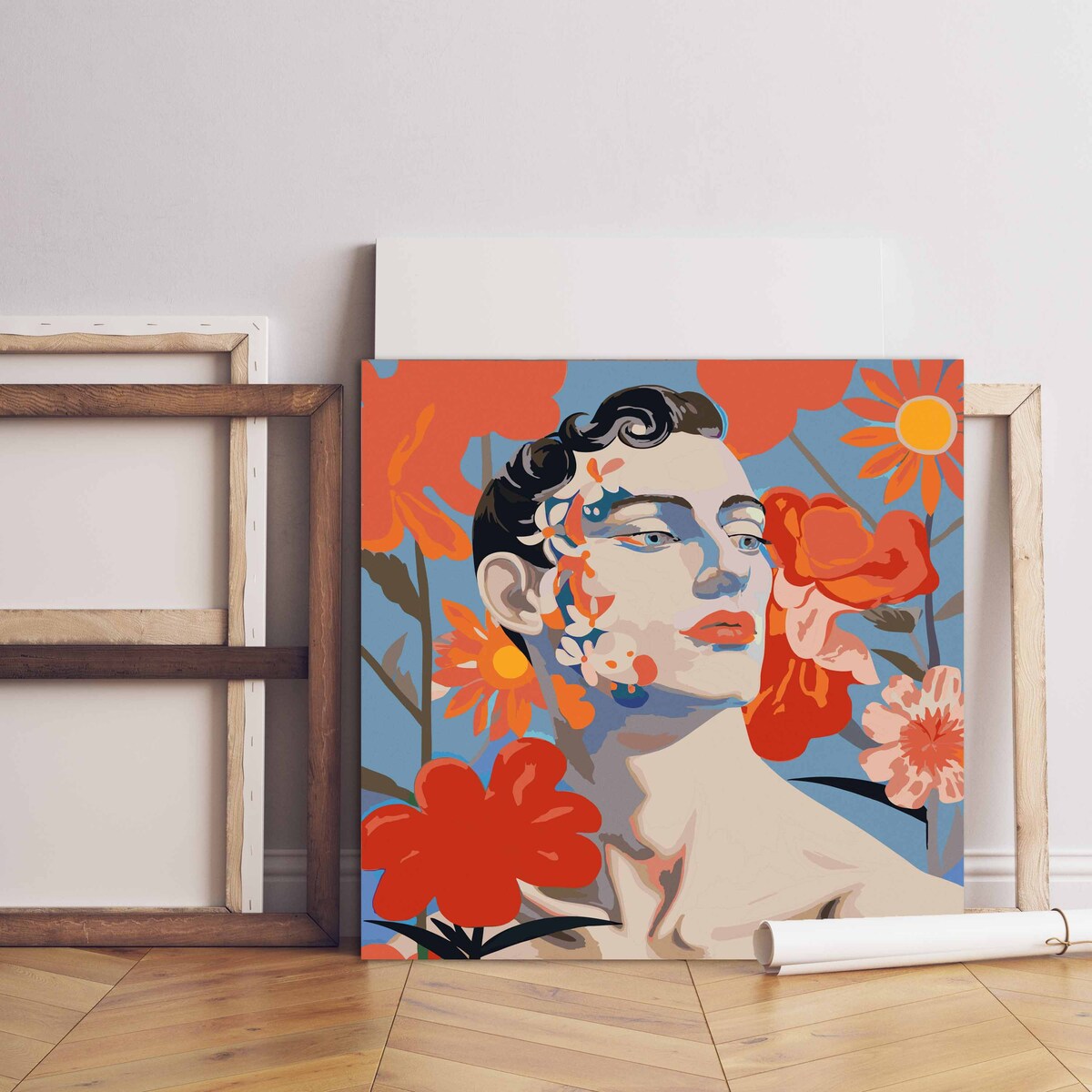 Malowanie po numerach, zestaw DIY – GRECKI BÓG 80x80 cm- Produkt PL