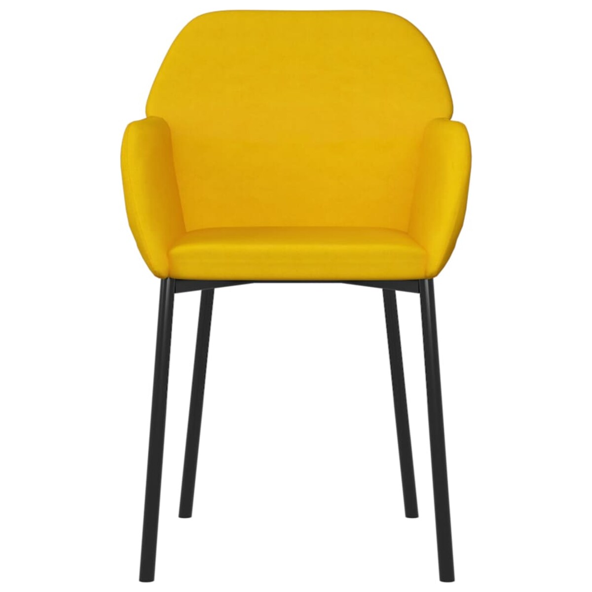 vidaXL Krzesła stołowe, 2 szt., żółte, obite aksamitem