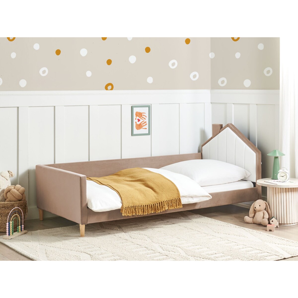 Łóżko Welur KERVAN 90 x 200 cm Brązowy