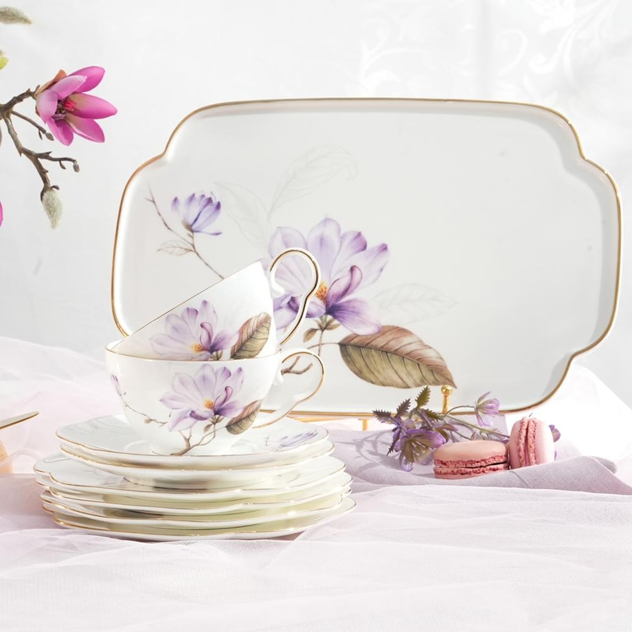 VILLA ITALIA Patera do ciasta porcelanowa Talerz 31,5 x 20,5 cm SECRET of SPRING