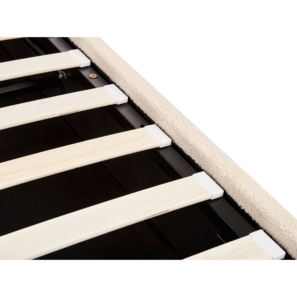 Łóżko z pojemnikiem Boucle LAVAUR 180 x 200 cm Beżowy