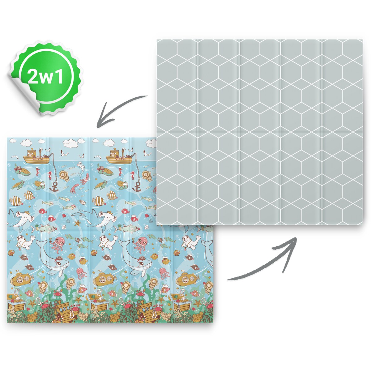 Mata piankowa edukacyjna składana dla dzieci duża 180x200 pianka xpe Nukido