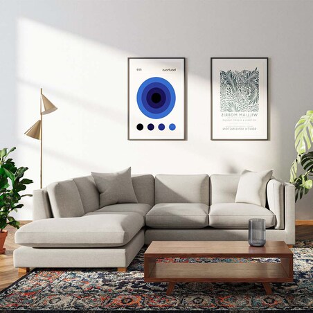 Pomo sofa narożna lewa Jasnobeżowa