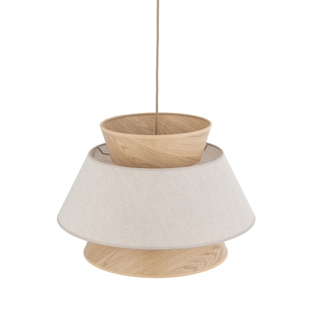 Lampa Wisząca Tk Lighting Kalum Len Fornir 1Xe27 Skandynawski, Boho, Japandi