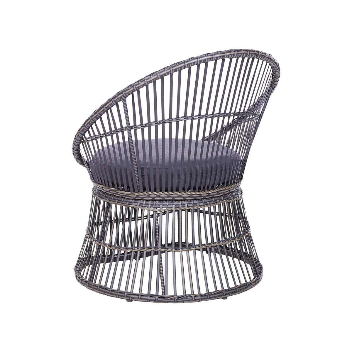 Zestaw mebli balkonowych z technorattanu beżowoszary MESYNA