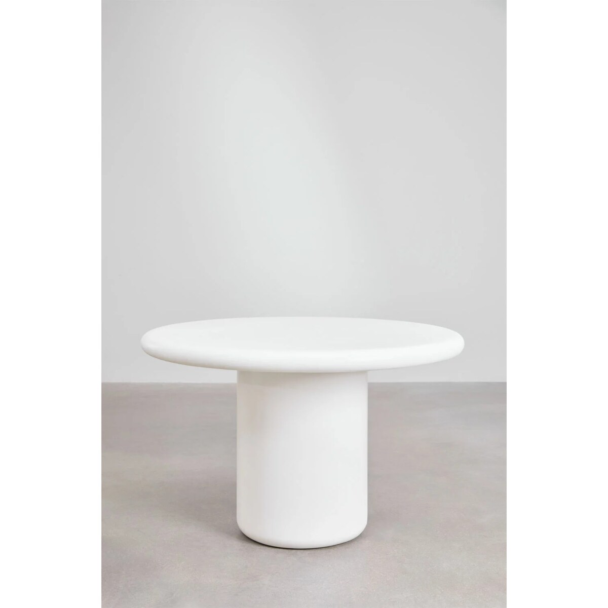 Okrągły stół do jadalni z cementu Namara biały Ø120 cm